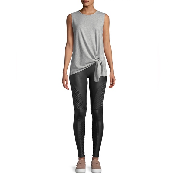 SPANX Faux Leather Shiny MOTO LEGGINGS BLACK-Size Small Excellent Condition! - Picture 7 of 11